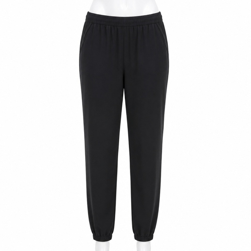 Banana Republic Jogger Pants Womens 0 S Black Tapered Elastic Waist Ankle Length